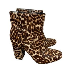 🌻Charles David Leopard Calf Hair Ankle Boots Size 11